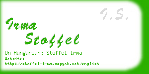 irma stoffel business card